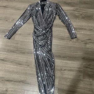 Studded Gown Silver and Black from ASOS